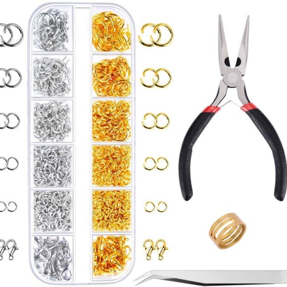 Other - 1200Pcs Open Jump Rings and Lobster Clasps Jewelry Findings Kit with Pliers for